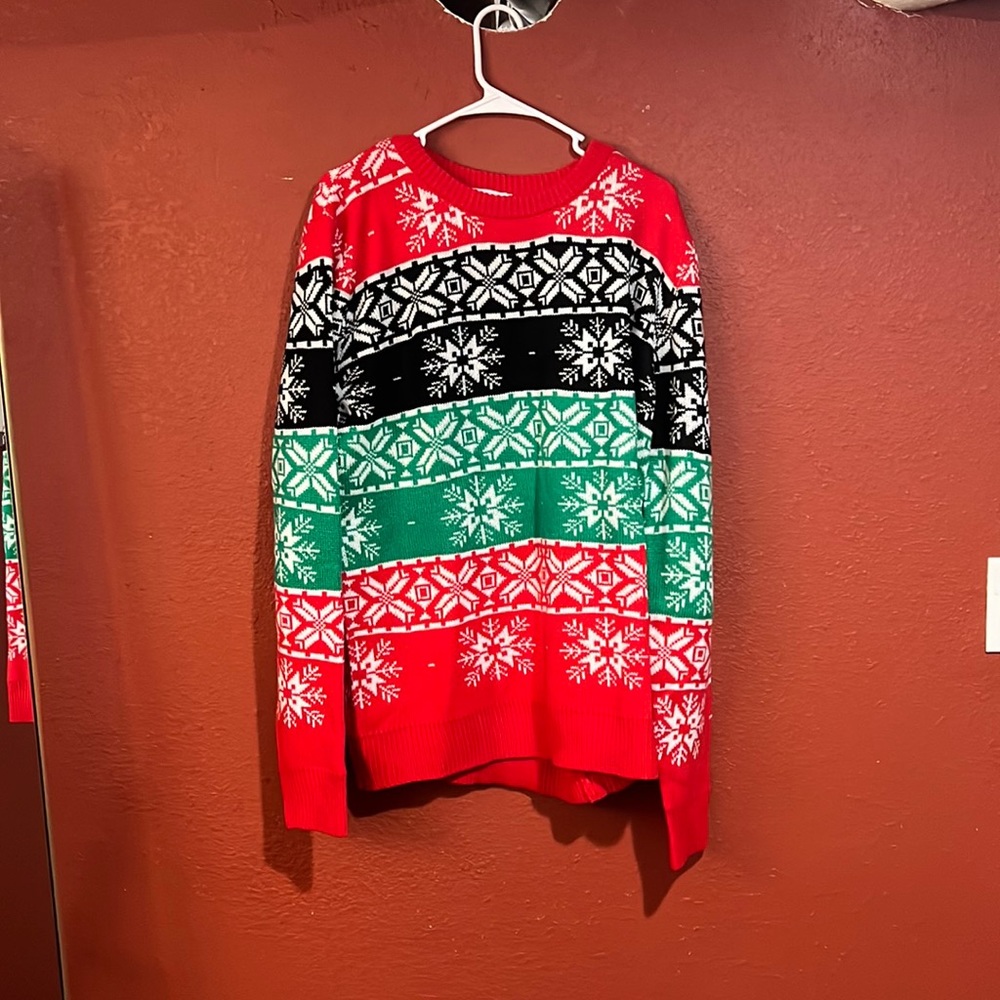 Yidarton Christmas Holiday Fair Isle Ugly Sweater Print Sweater Size XXL
